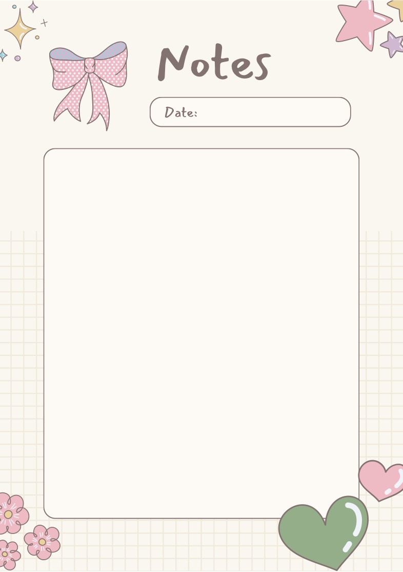 Pink And Beige Doodle Illustrative Cute Playful Notes - Notability Gallery