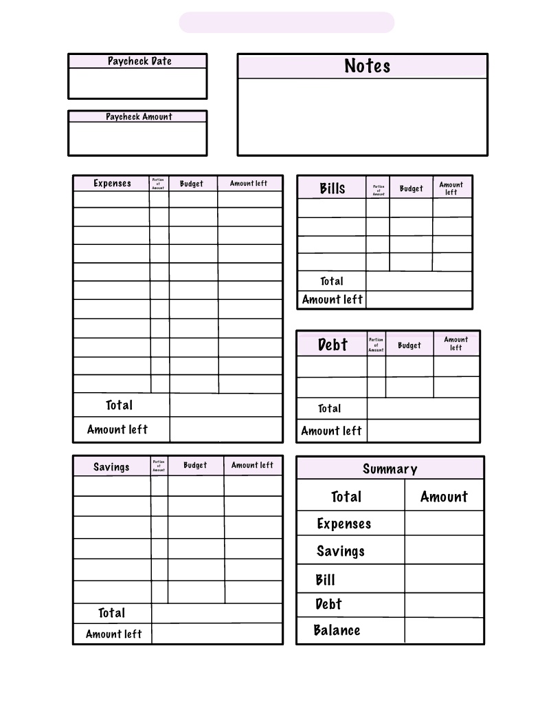 Weekly Budget Planner Template Free Printable Worksheet