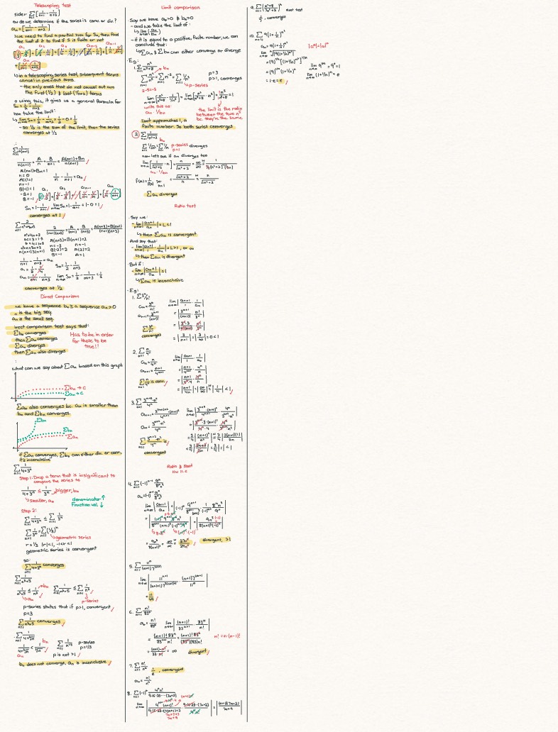 Series: Telescoping, Comparisons, And Ratio Test - Notability Gallery