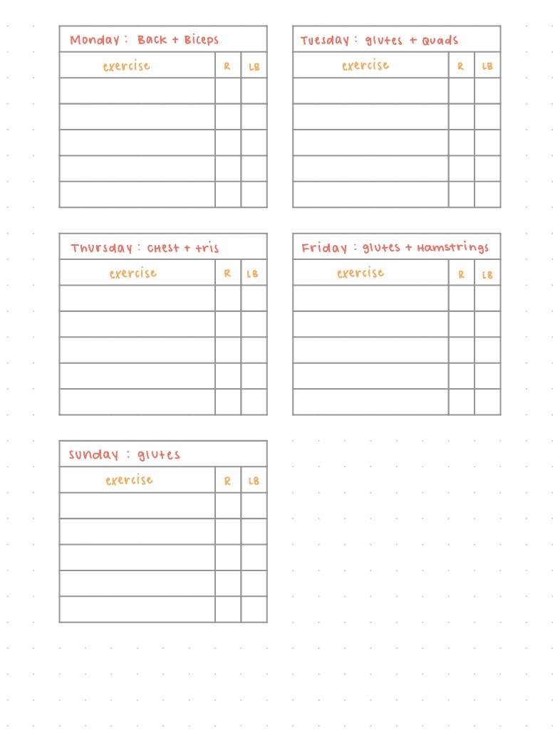 Workout Split - Notability Gallery