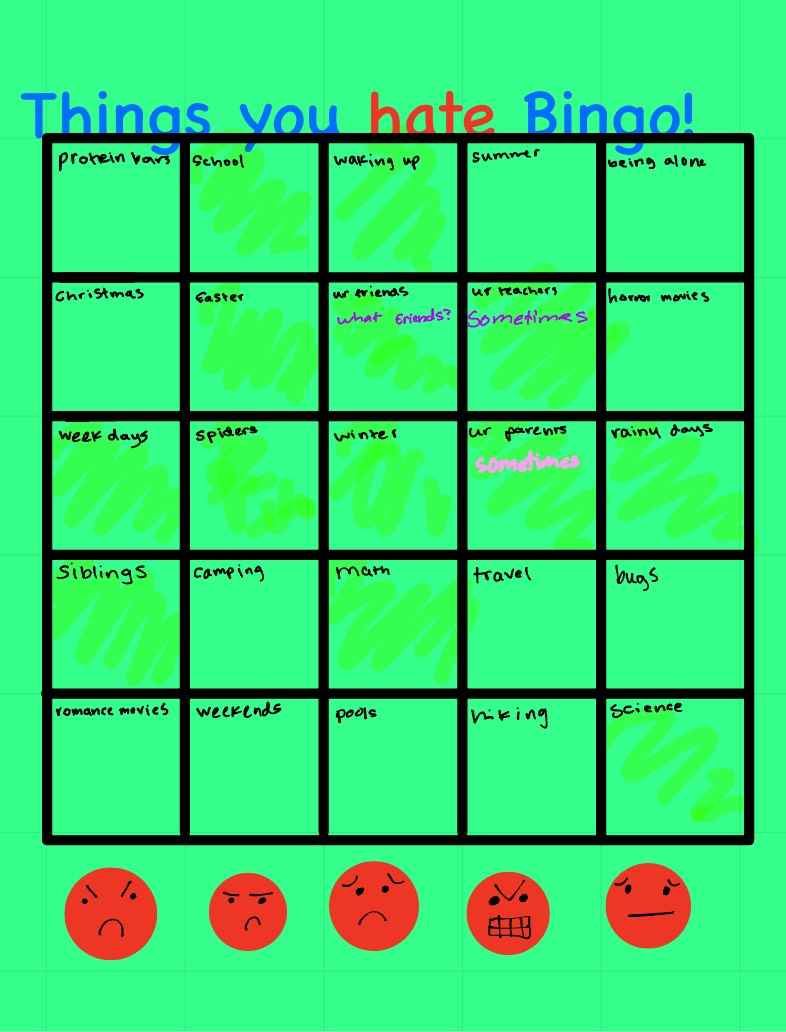 Things U Hate Bingo - Notability Gallery