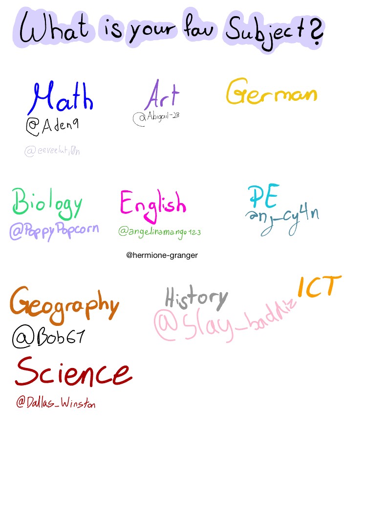 What Is Your Fav Subject? 🏫 - Notability Gallery