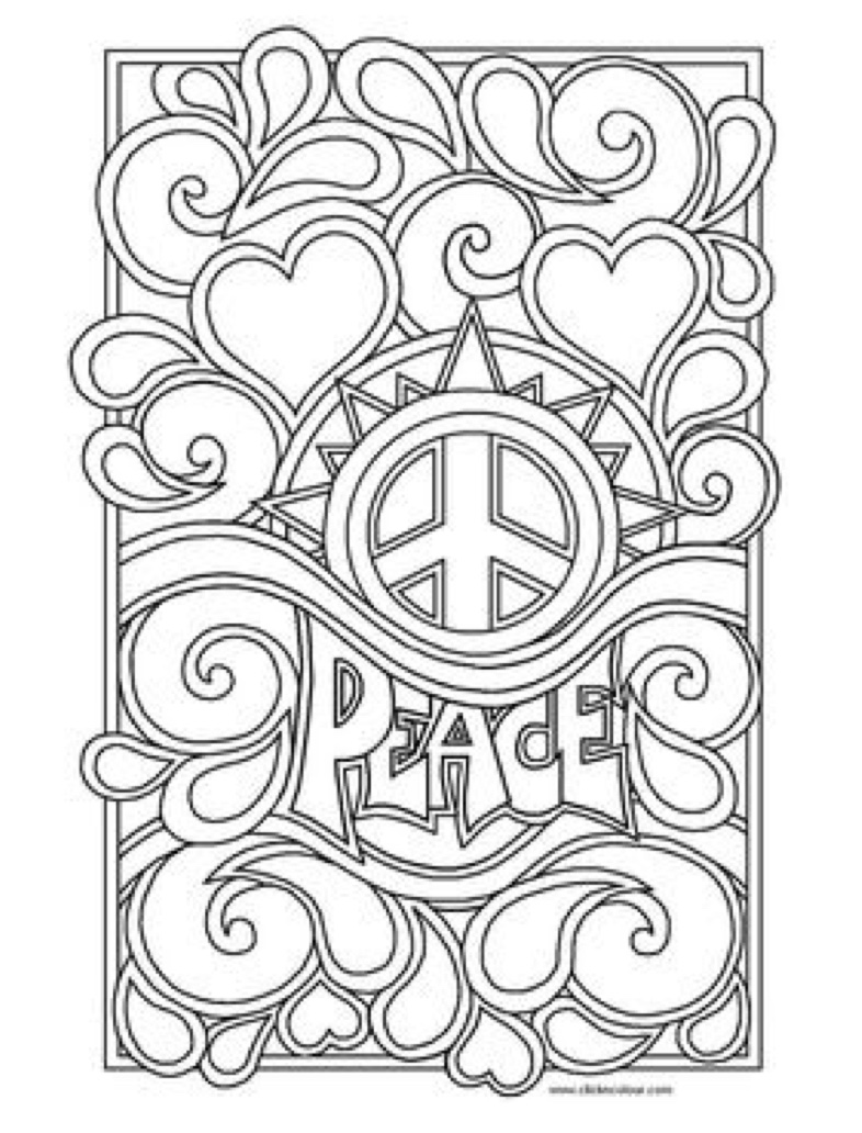 printable coloring pages of peace signs
