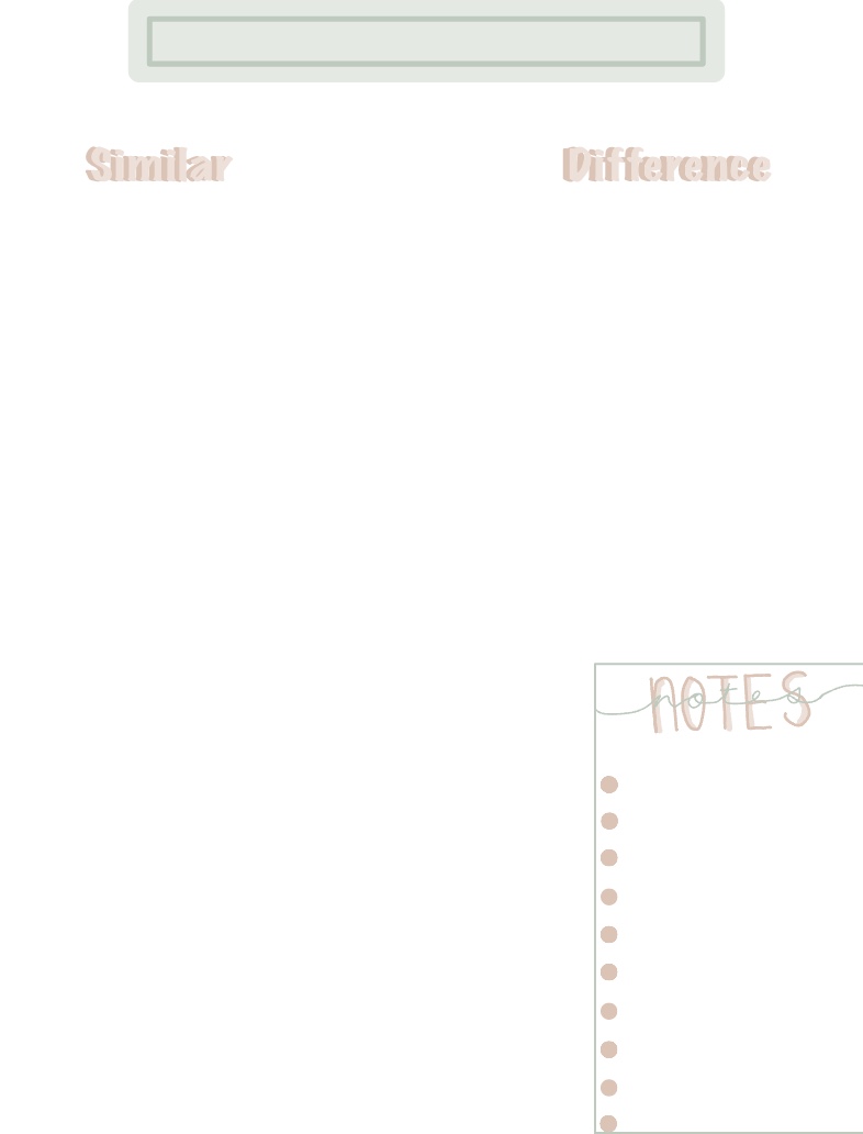 Similar And Different Chart - Notability Gallery