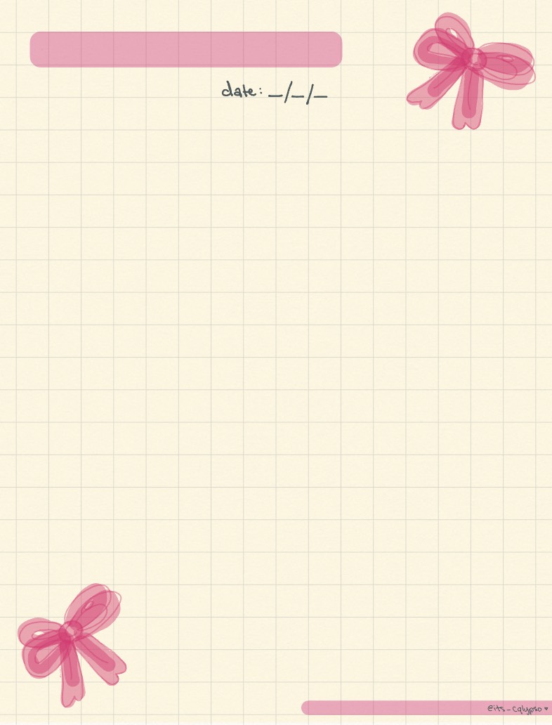 Butter Yellow Graph Paper With Pink Bows 🎀 - Notability Gallery