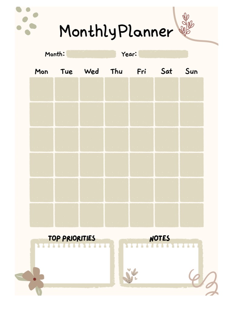 Monthly Planner 2025 - 1 - Notability Gallery