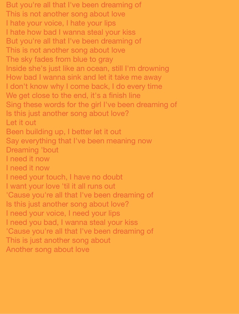 Another Love Lyrics - Notability Gallery