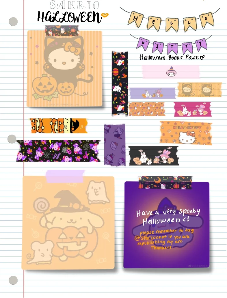 Sanrio Halloween Sticky Notes And Washi Tape 🫧 - Notability Gallery