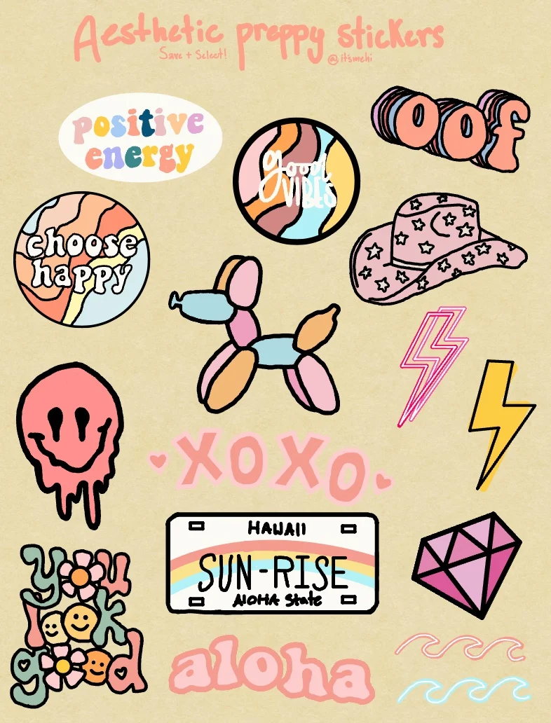 ☻ Aesthetic Preppy Stickers ☻ - Notability Gallery