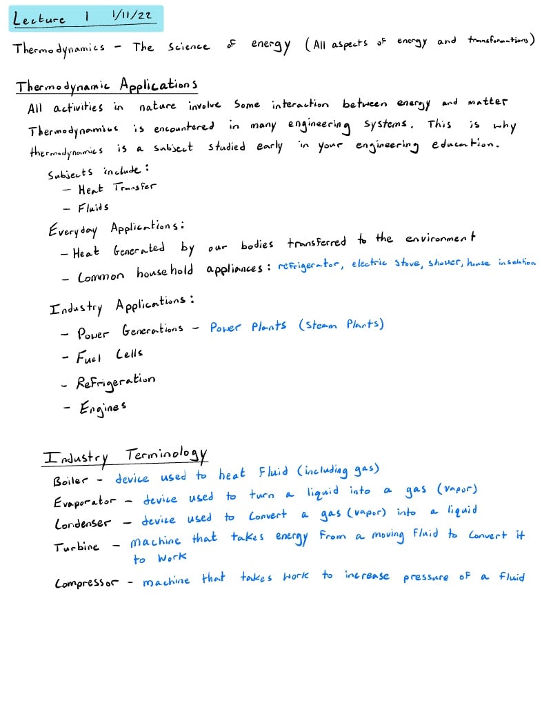 Thermodynamics Chapter Notability Gallery