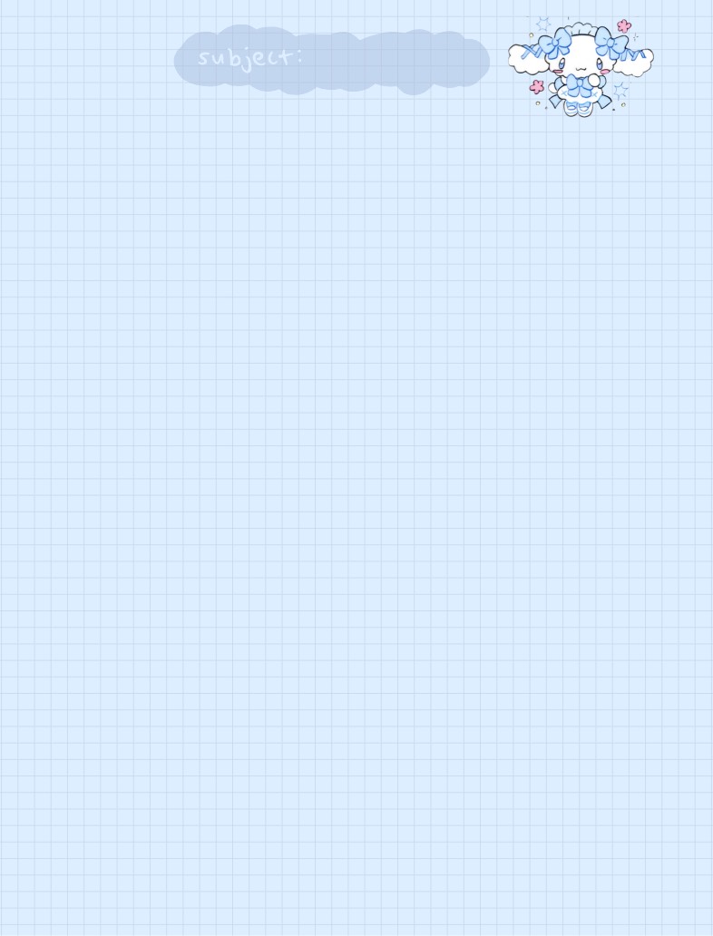 Cinnamoroll Small Graph Paper Subject Line - Notability Gallery