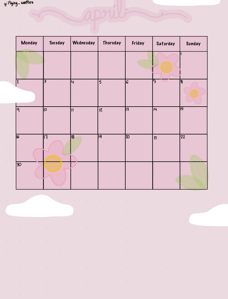 April Calendar Notability Gallery