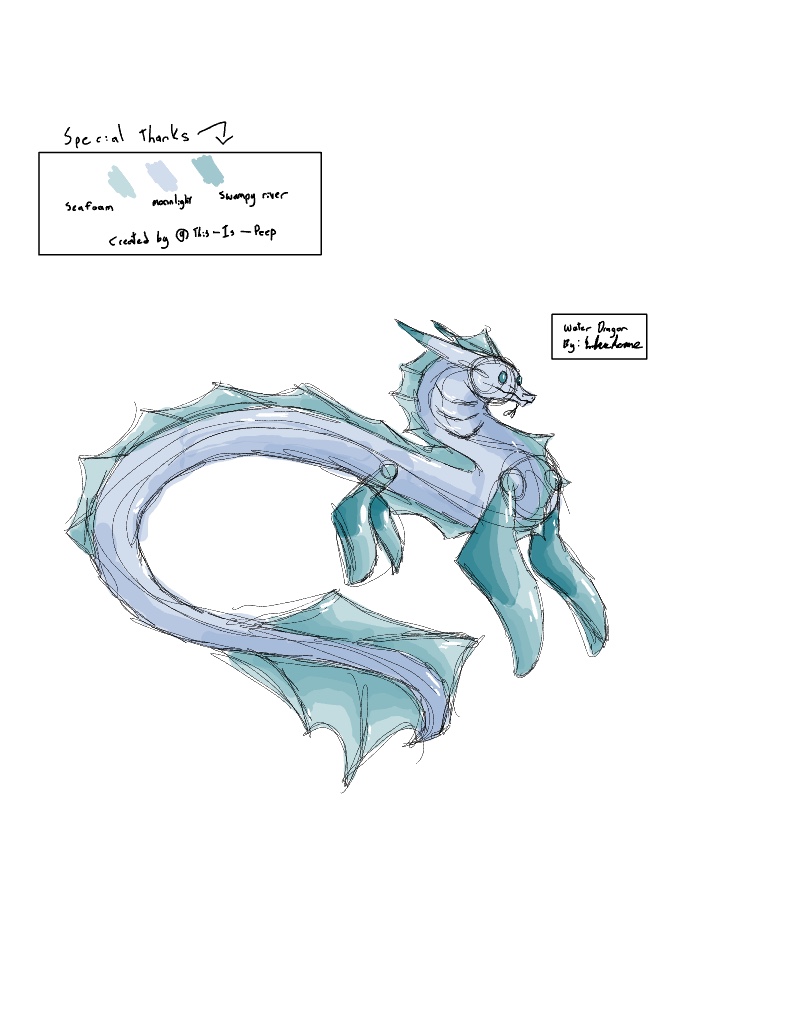 water dragon drawing