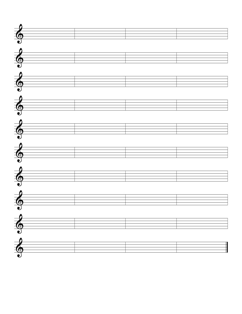 Printable Staff Paper With Bar Lines - Notability Gallery