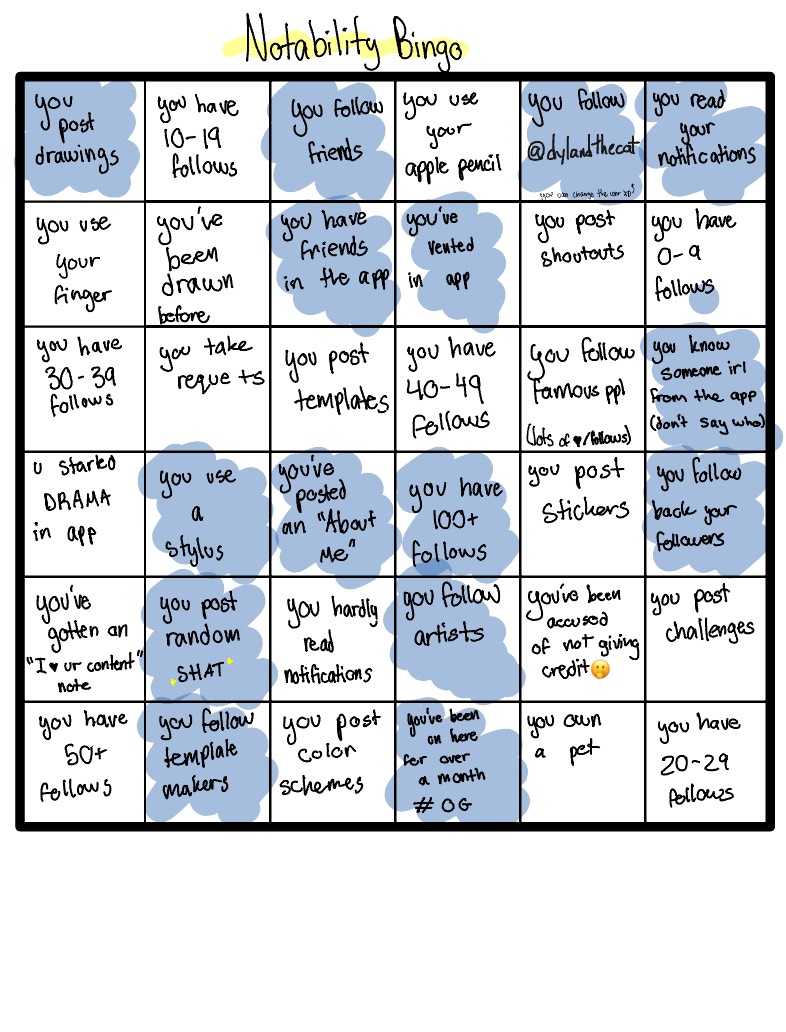 Notability Bingo!! - Notability Gallery
