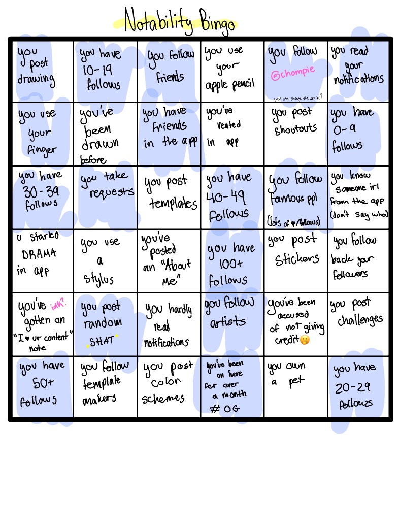 Notability Bingo - Notability Gallery