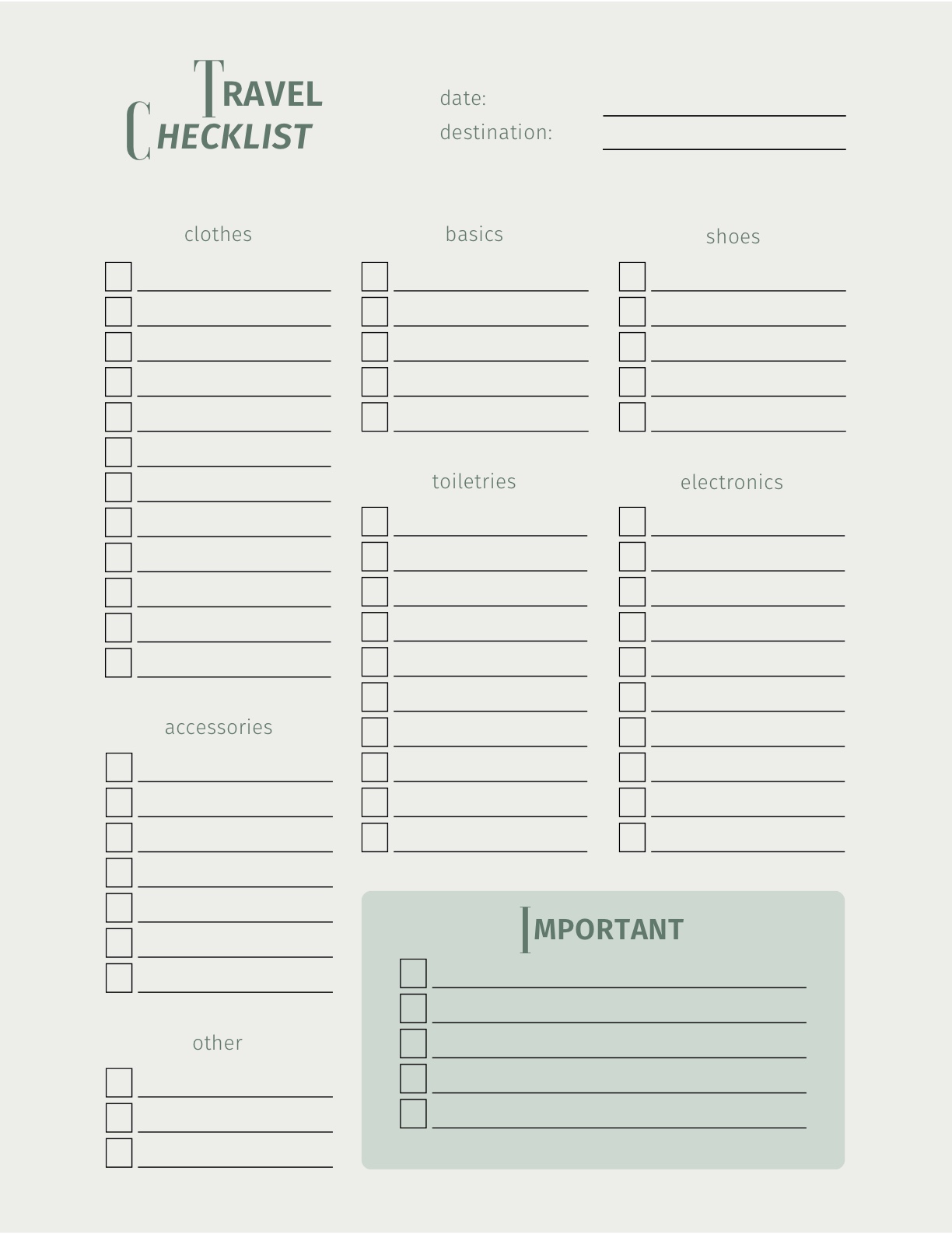 Travel Checklist - Notability Gallery