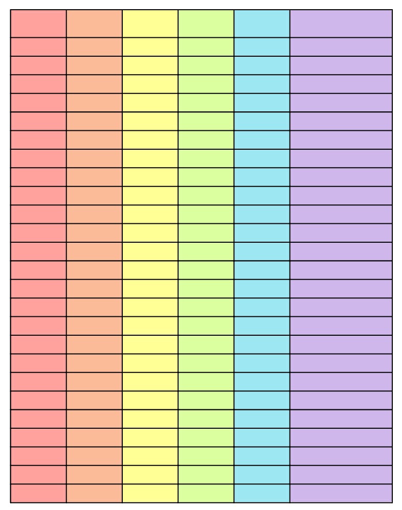 Blank Table-5 Column (Rainbow2) - Notability Gallery