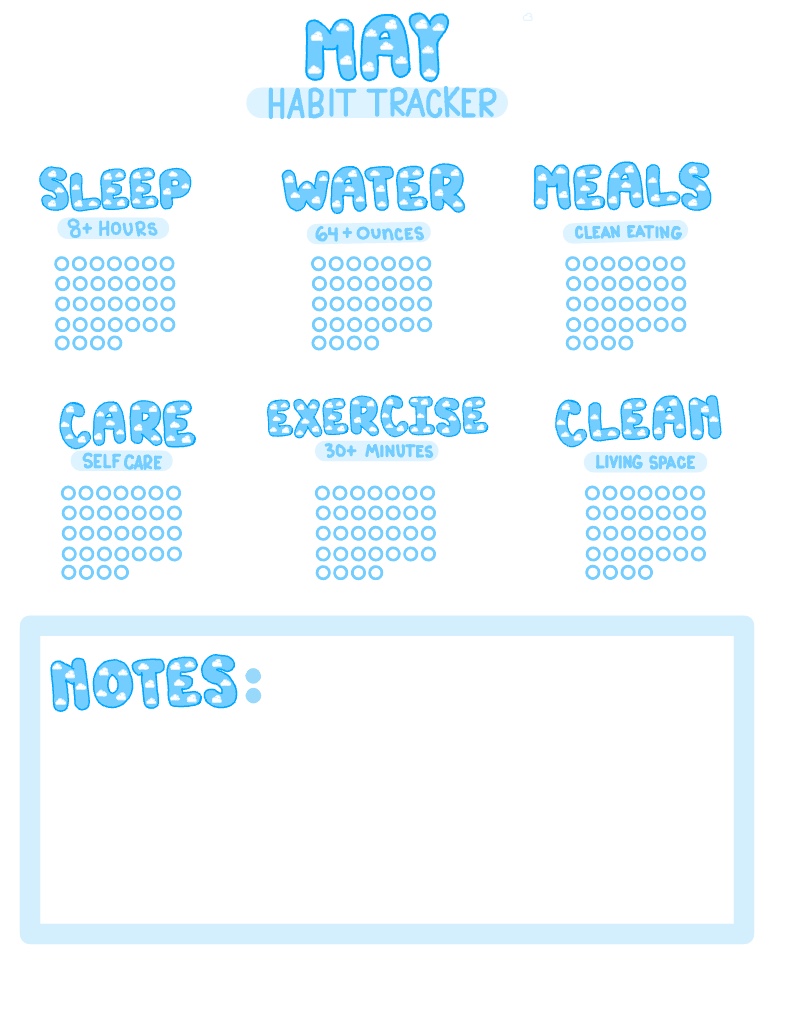 May Habit Tracker Clouds - Notability Gallery