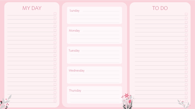 Daily Task Pink Pink Todo List. Day Planner. Week Planner. - Notability Gallery