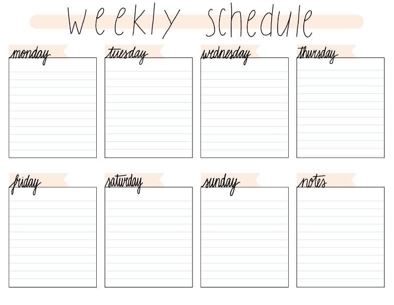 Weekly Schedule Notability Gallery