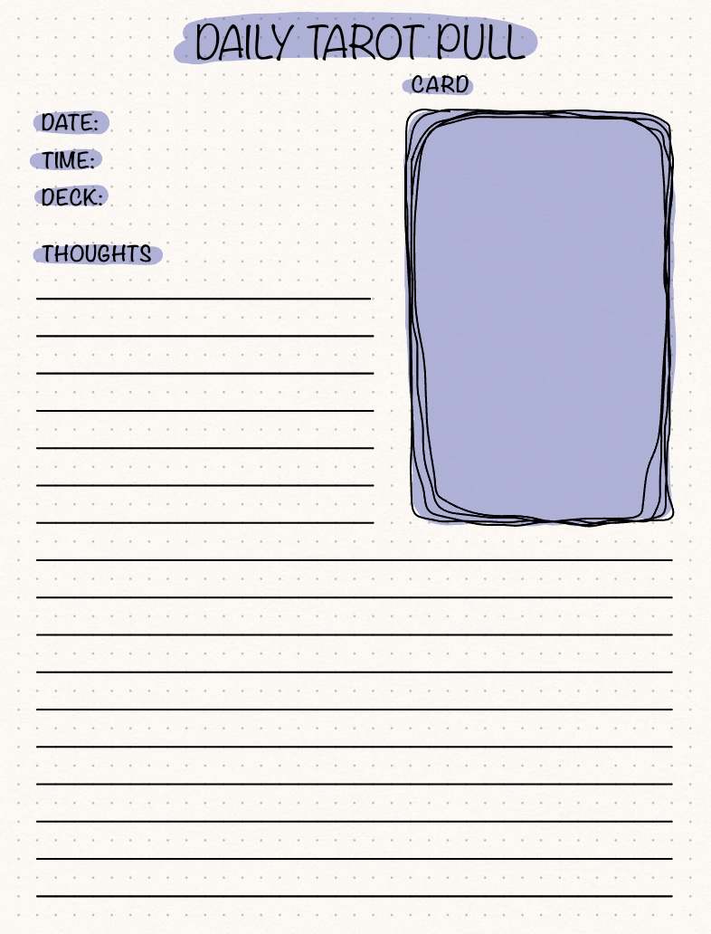 Random Tarot Pull Daily Tarot Pull Template - Notability Gallery