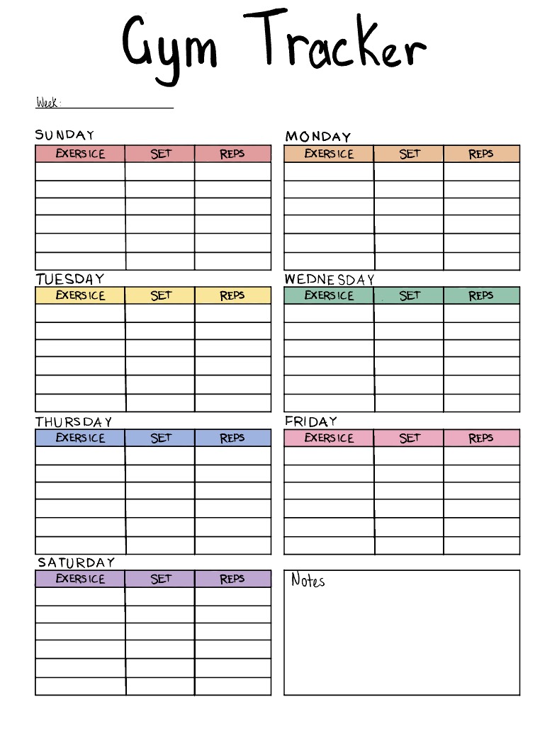 Weekly Workout Tracker - Notability Gallery