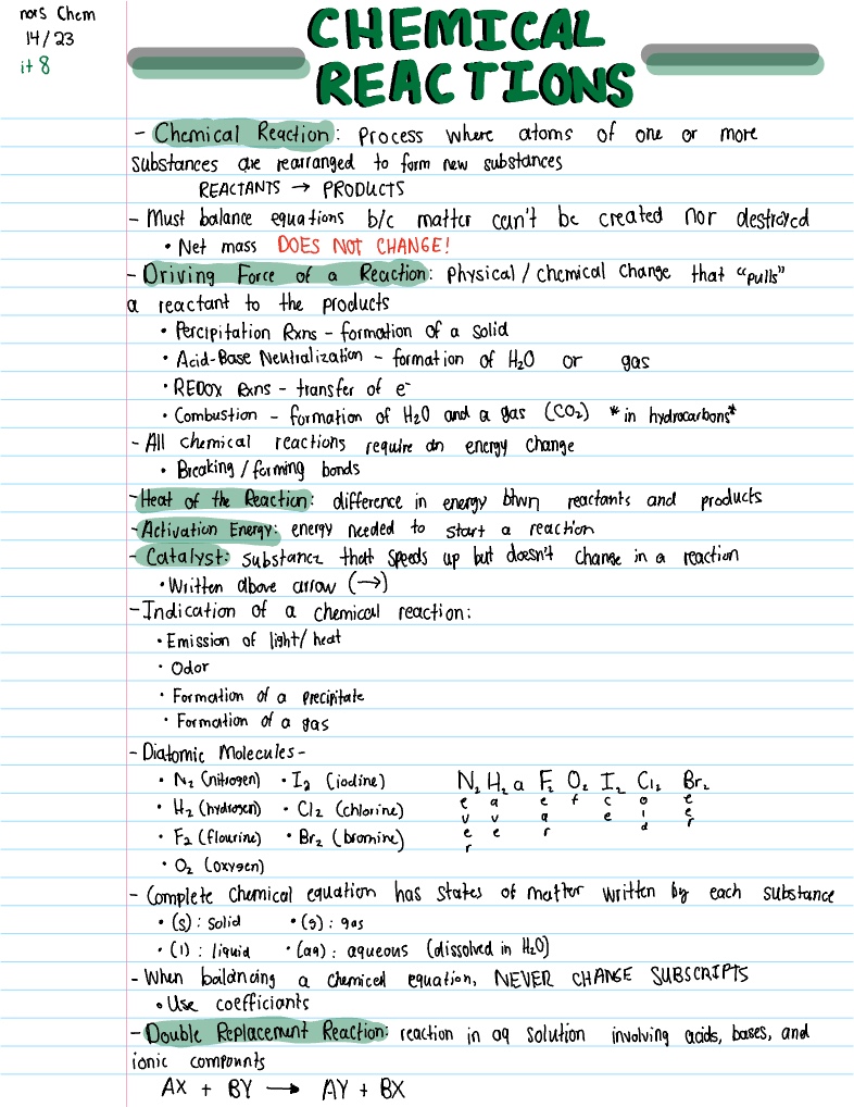 Chem Honors Unit 8 Notes - Notability Gallery