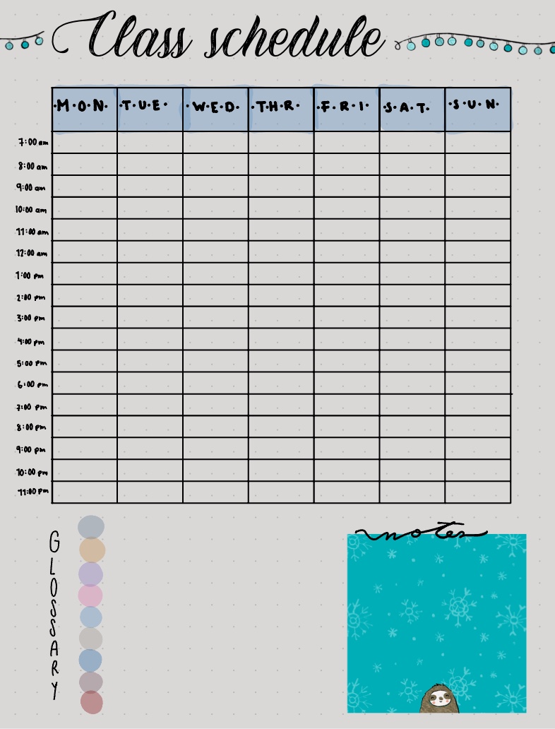 Class Schedule Planner Hourly - Notability Gallery