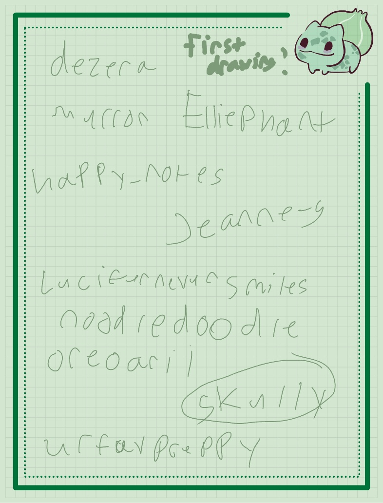 Bulbasaur Note Pad :) Copy (2) Copy - Notability Gallery