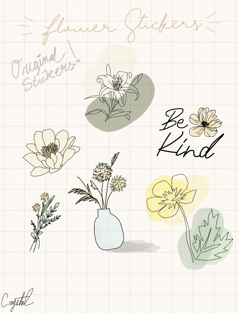Flower Stickers! (Neutral Colors) - Notability Gallery