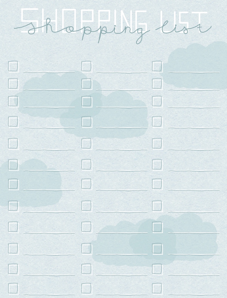 Shopping List - Blue With Clouds - Notability Gallery