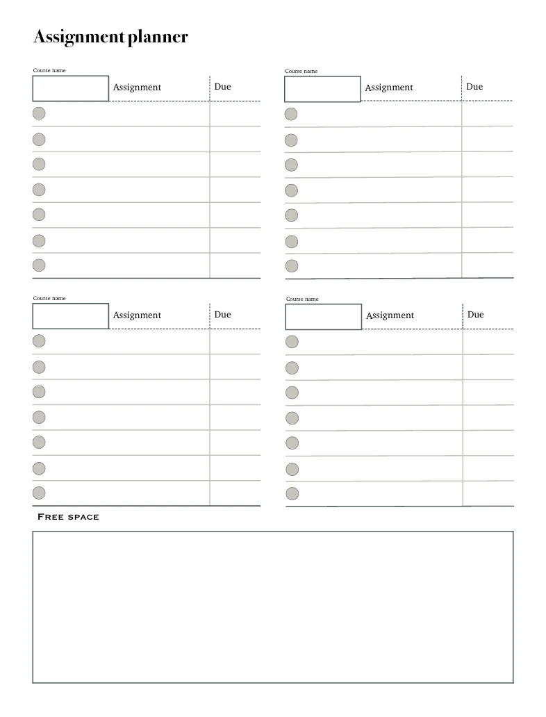 Assignment Planner - Notability Gallery