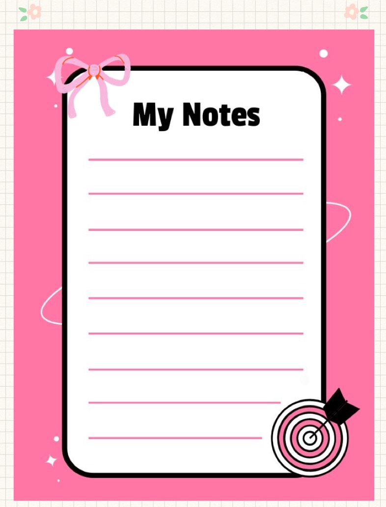 Pink Study Notes Template PINK Notes And Templates - Notability Gallery