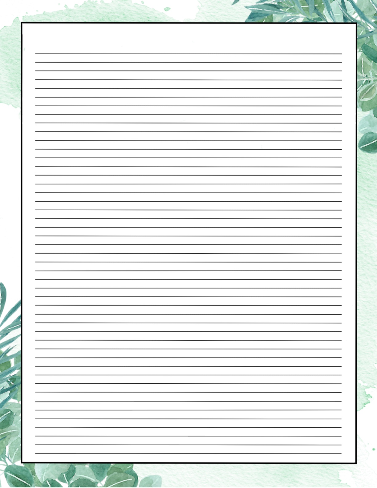 Green Watercolor Plants- Notebook - Notability Gallery