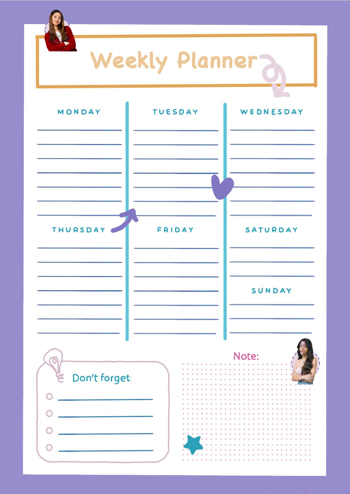 Olivia Rodrigo Weekly Planner - Notability Gallery