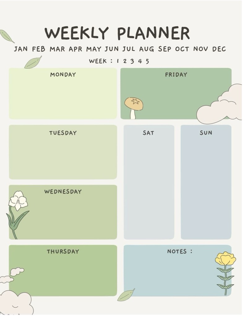 Mushroom Vibe Weekly Planner - Notability Gallery