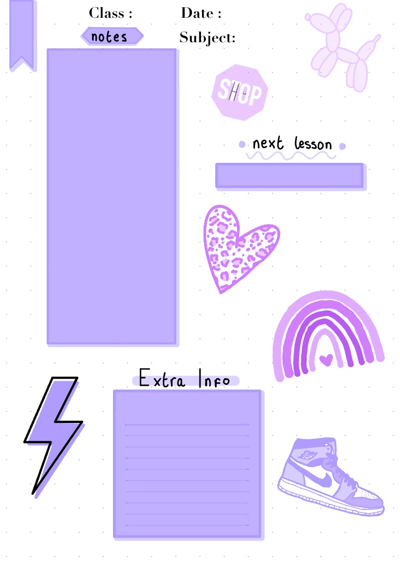 Preppy Note Setup Purple Preppy Notes Page - Notability Gallery