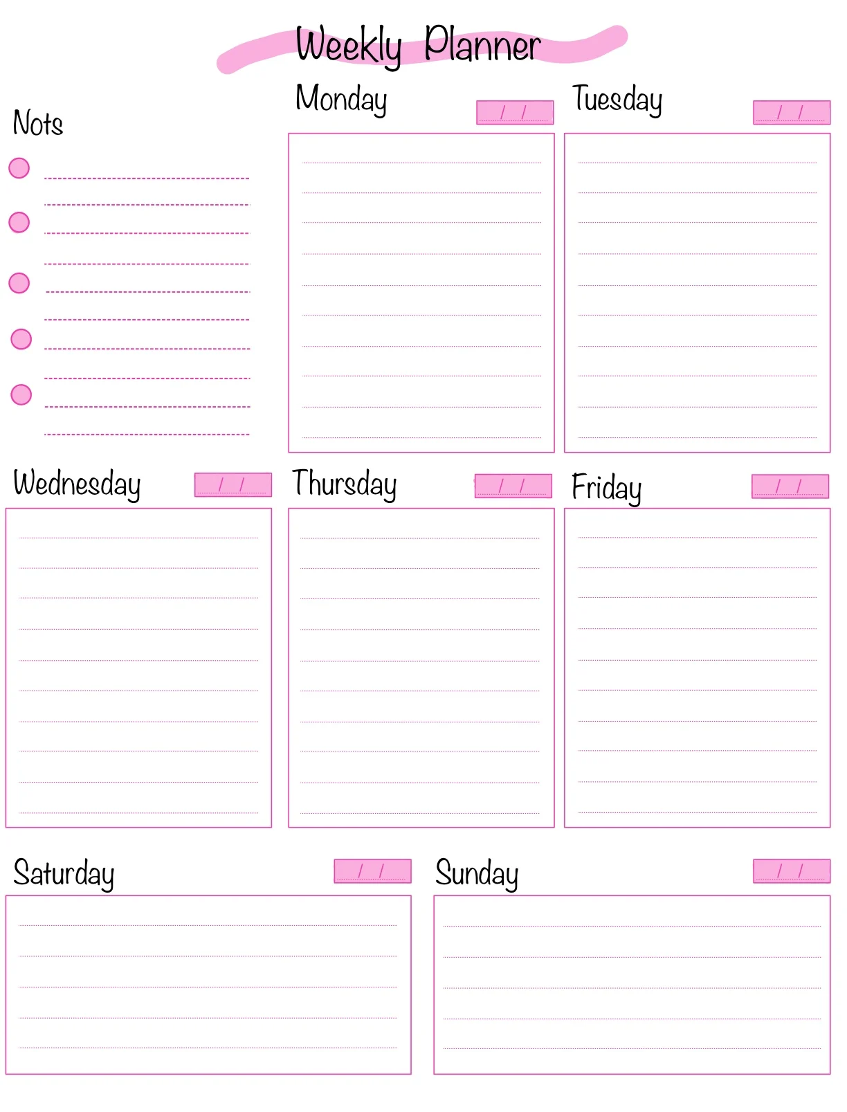 Weekly Planner-Pink - Notability Gallery