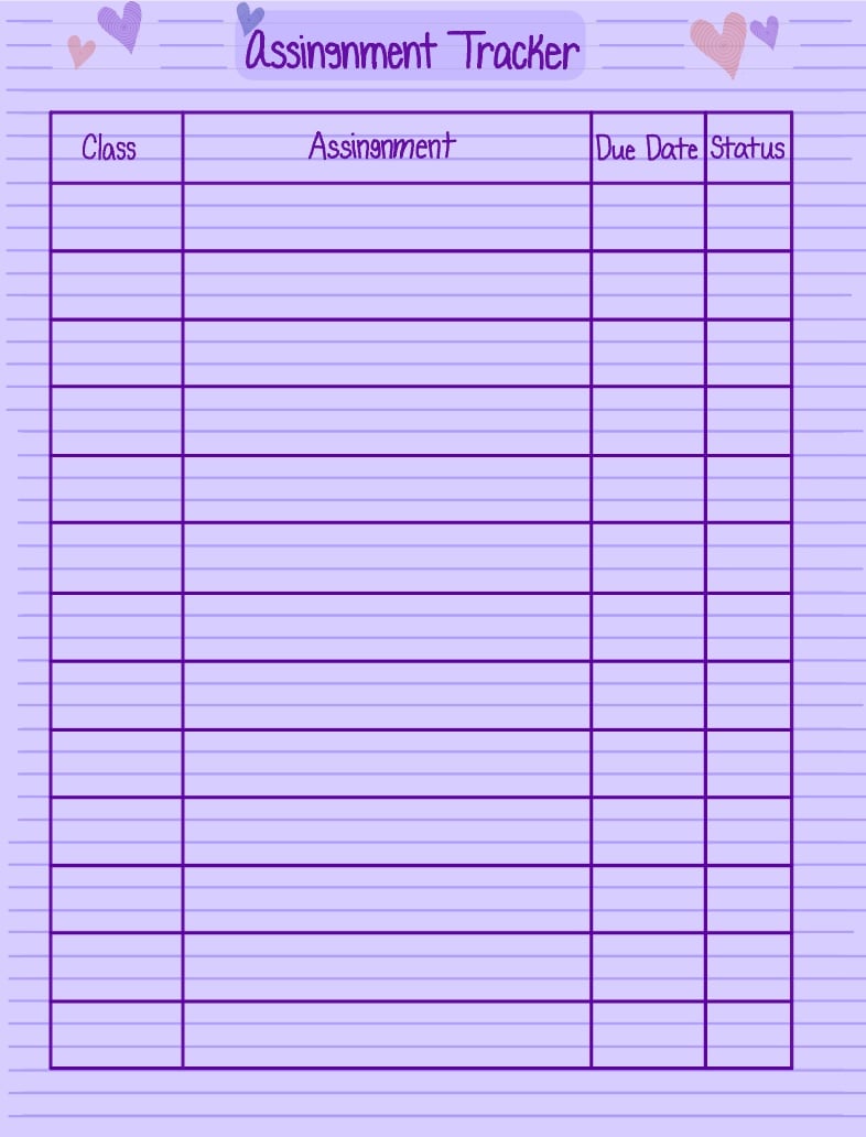 Assignment Tracker Purple - Notability Gallery