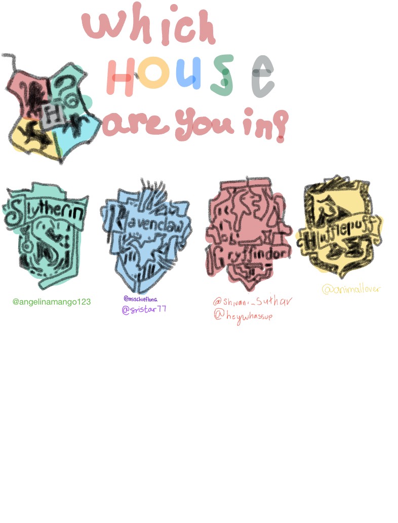 Which House? 🦁🐍🐦‍⬛🦡 - Notability Gallery