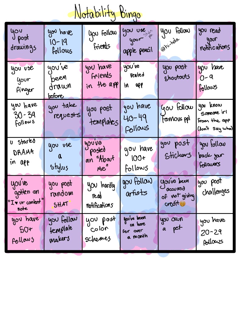 Notability Bingo - Notability Gallery