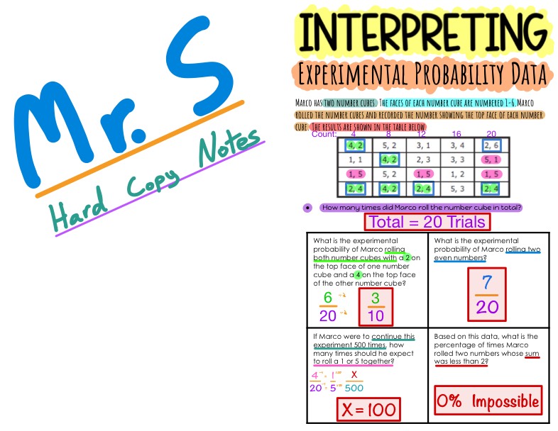 Notes: Interpreting Experimental Probability - Notability Gallery