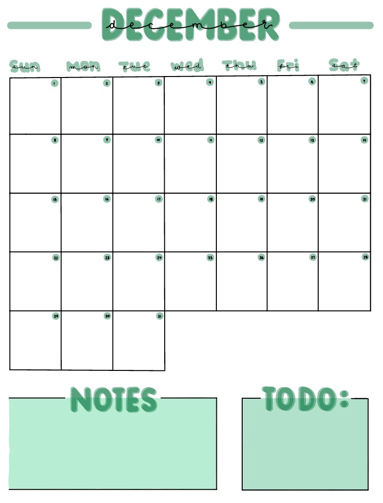 December Calendar - Notability Gallery