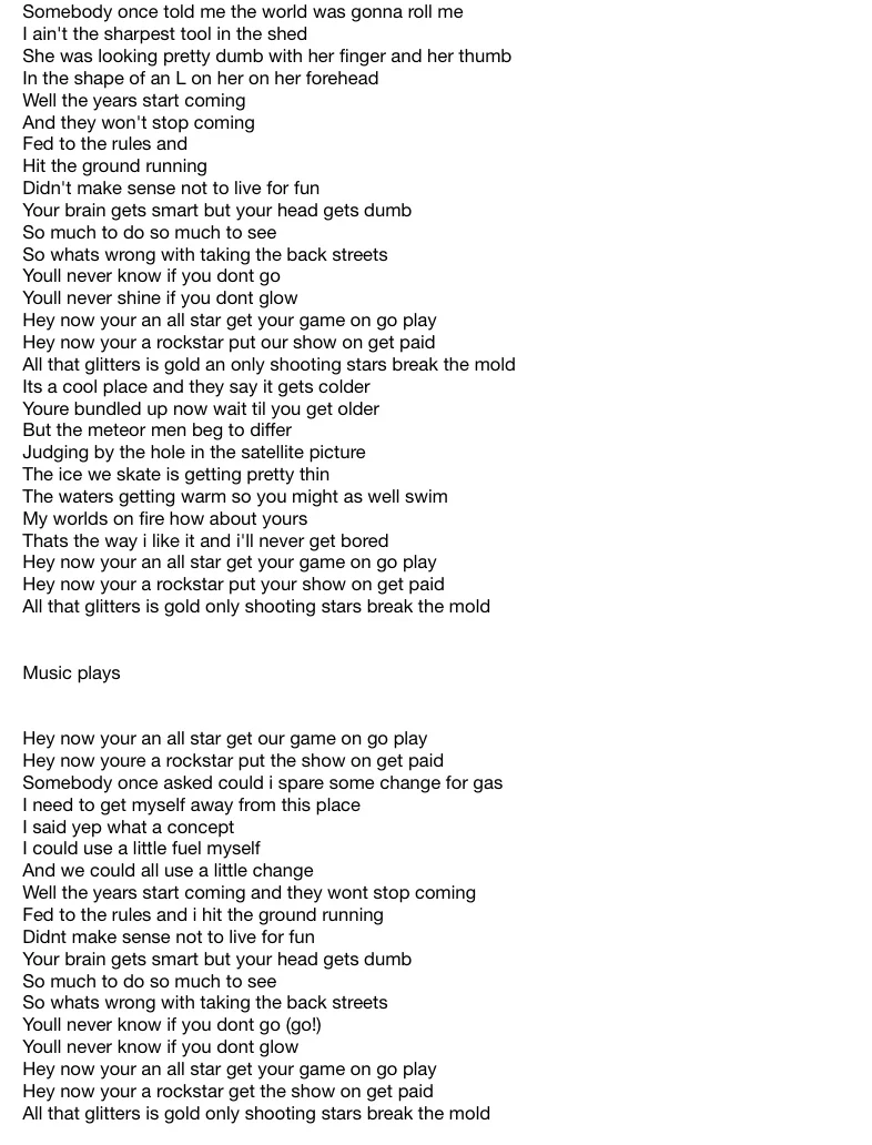 Smash Mouth – All Star Lyrics