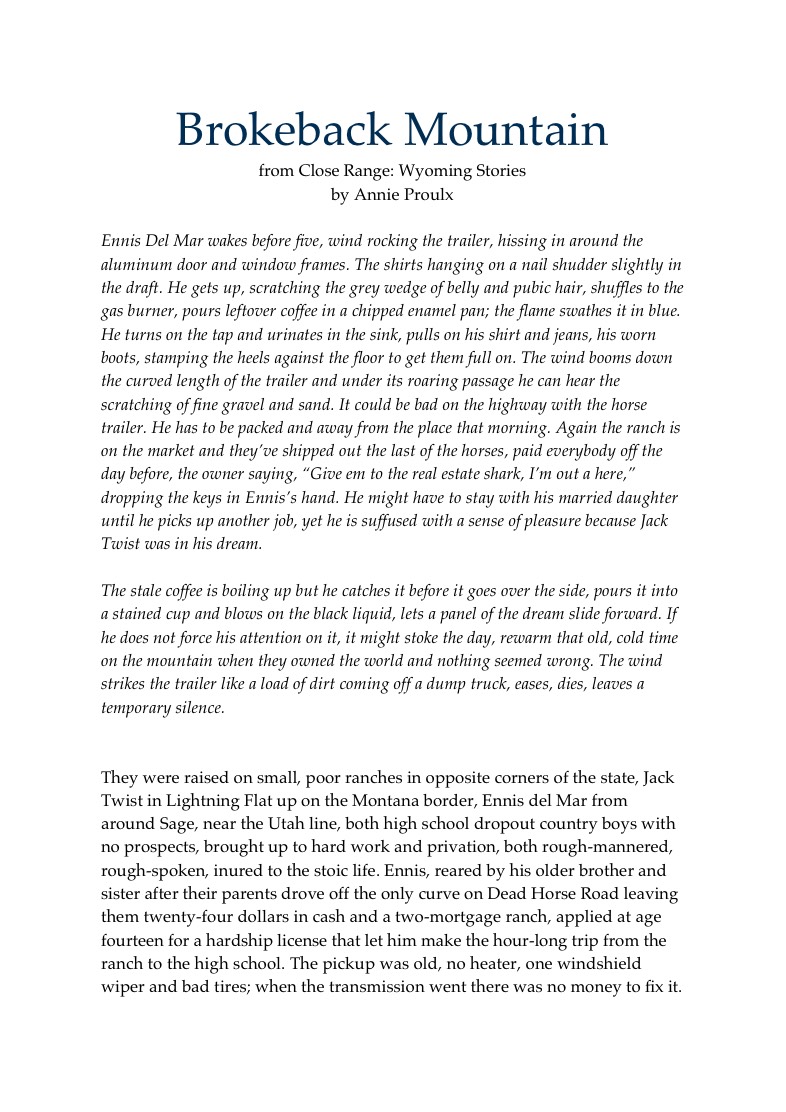 Broke Back Mountain - Notability Gallery
