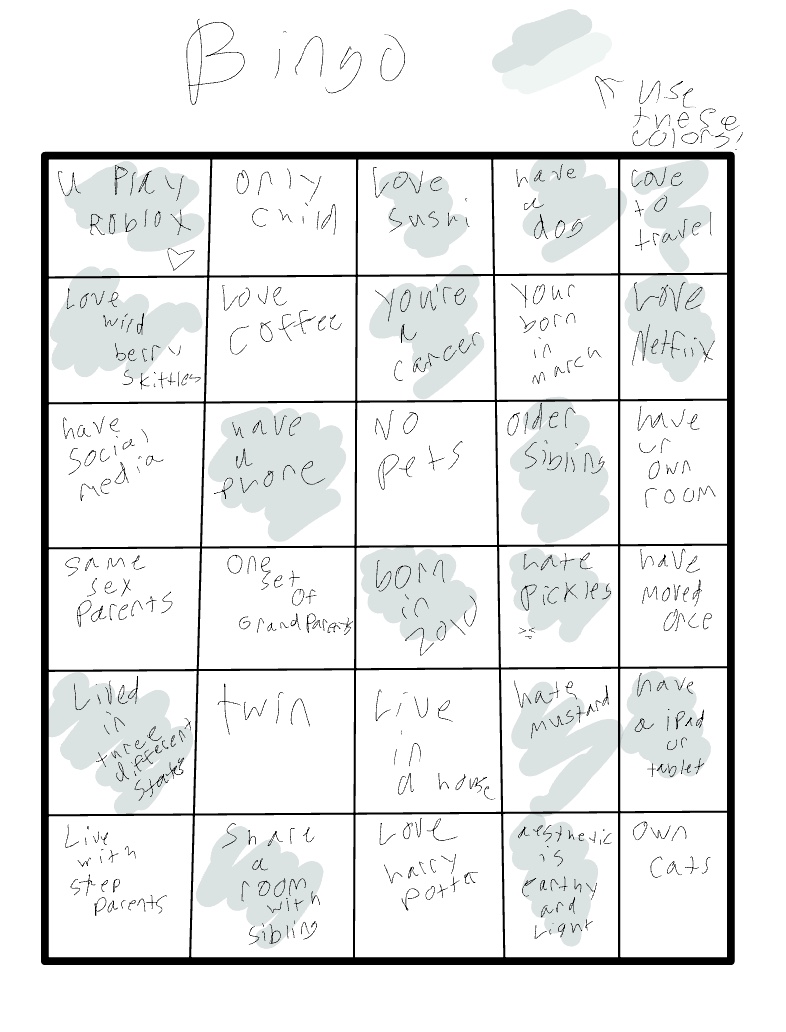 Free Robux Bingo Card