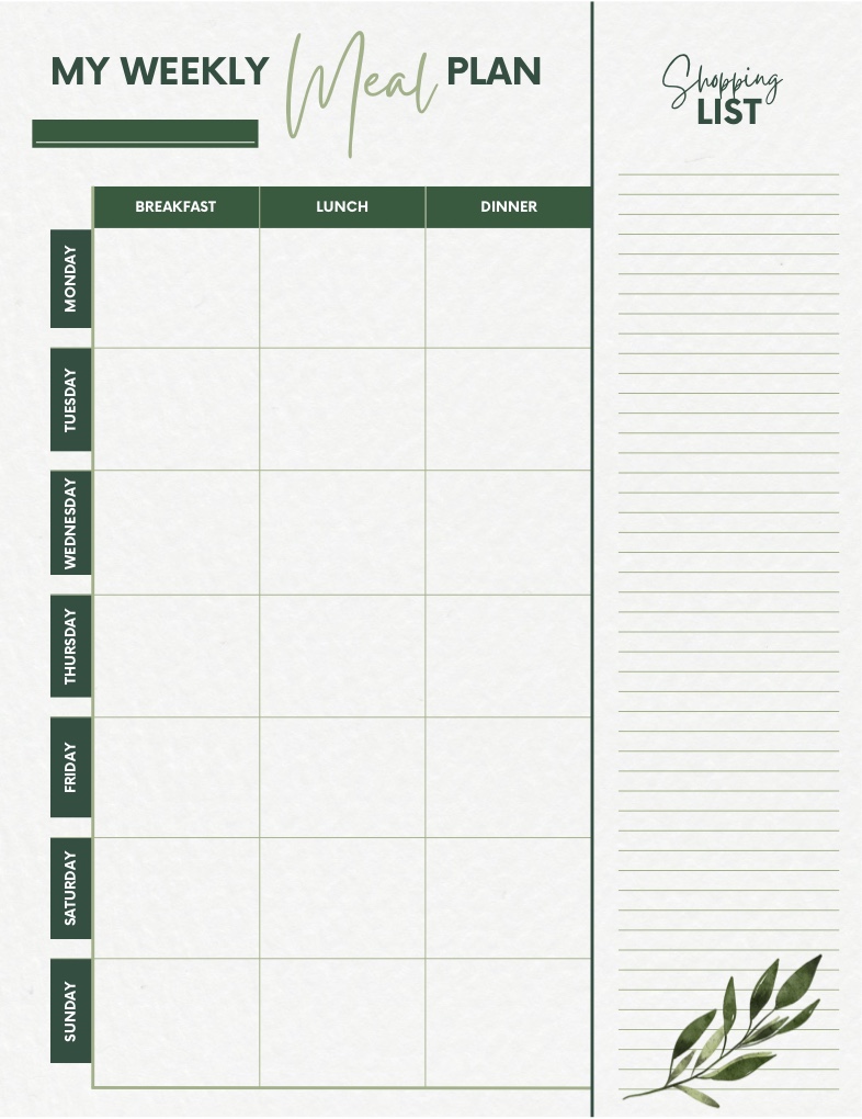 🥒 Weekly Meal Planner [Green] - Notability Gallery