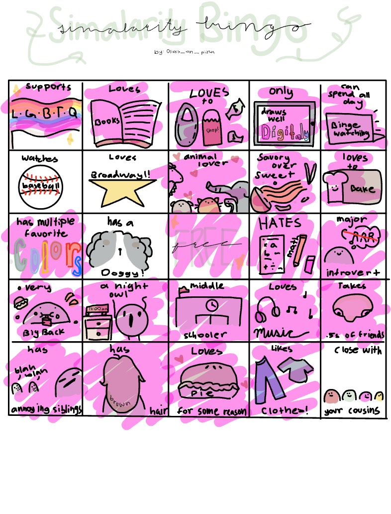 Similarity Bingo :3 - Notability Gallery