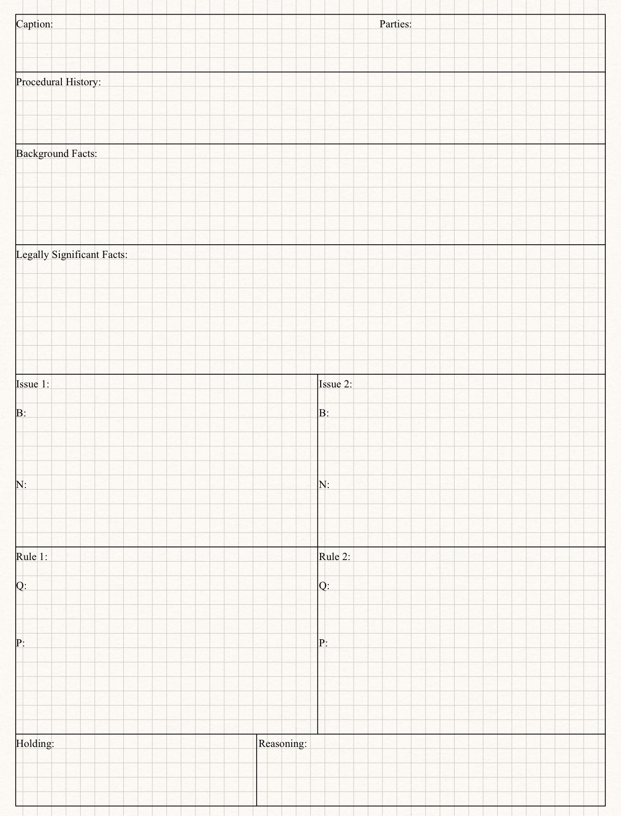 1L Case Brief Template - Notability Gallery